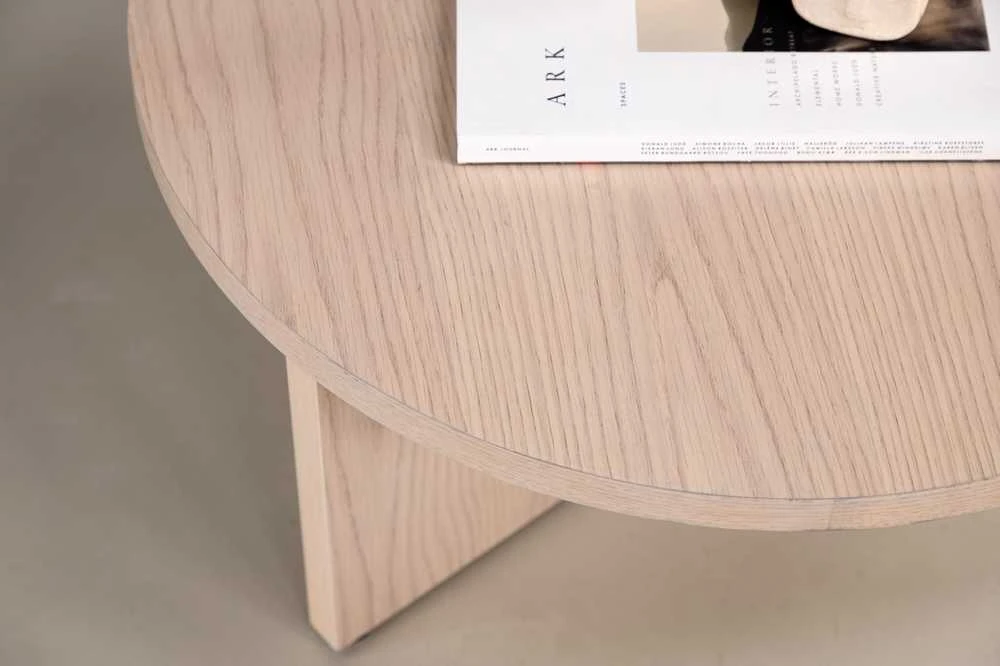 Venture Design Stalas, didelė sofa Saltö, ø85 cm, balintas