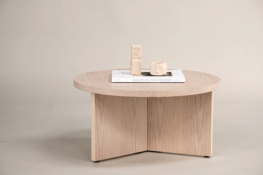 Venture Design Stalas, didelė sofa Saltö, ø85 cm, balintas