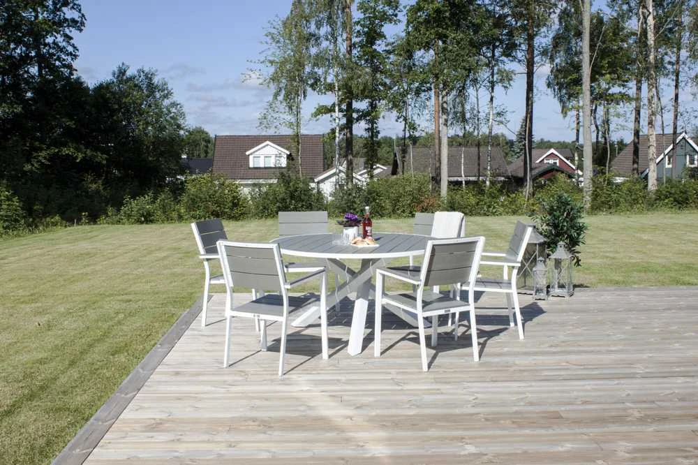 Venture Design Stalas, Parma, ø140 cm, Balta/Pilka