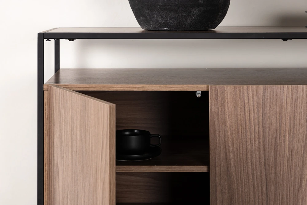 Venture Design Stalas su saugykla Kingsport, 120x80 cm, Riešutas