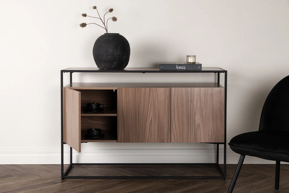 Venture Design Stalas su saugykla Kingsport, 120x80 cm, Riešutas
