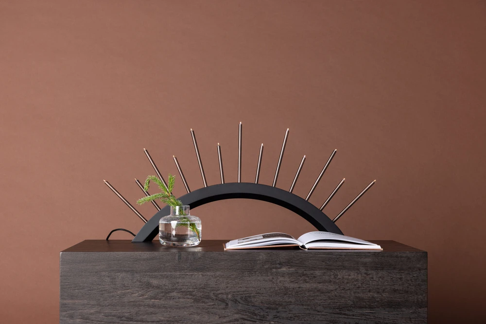 Venture Design Stalo lempa, žvakidė „Björnrike“, 30x55 cm, Juoda