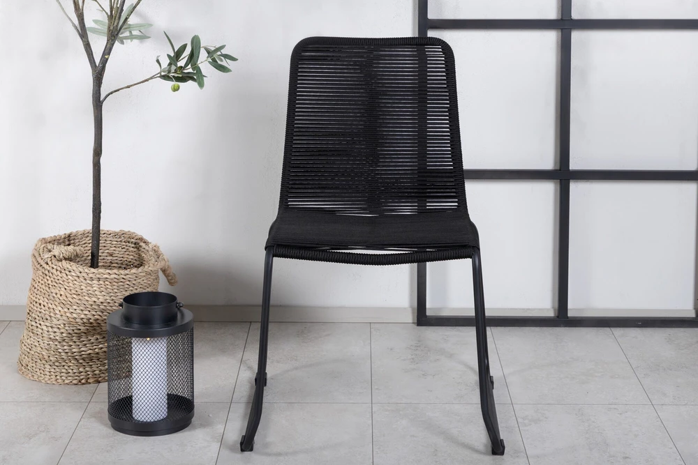 Venture Design Sulankstoma kėdė Lindos 44x40 cm Juoda Virvė Plienas