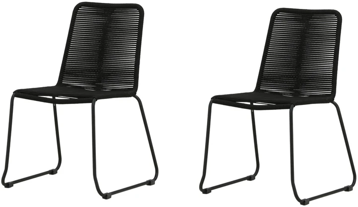Venture Design Sulankstoma kėdė Lindos 44x40 cm Juoda Virvė Plienas