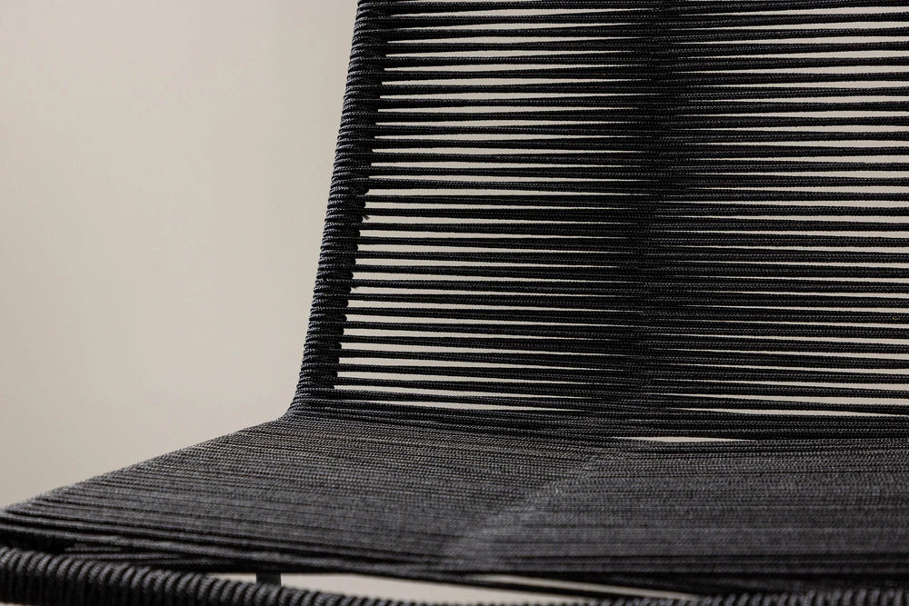 Venture Design Sulankstoma kėdė Lindos 44x40 cm Juoda Virvė Plienas
