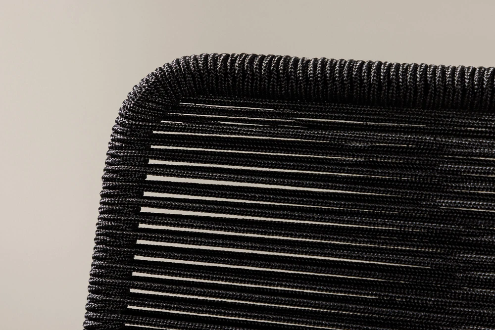 Venture Design Sulankstoma kėdė Lindos 44x40 cm Juoda Virvė Plienas