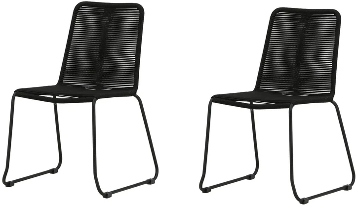 Venture Design Sulankstoma kėdė Lindos 44x40 cm Juoda Virvė Plienas