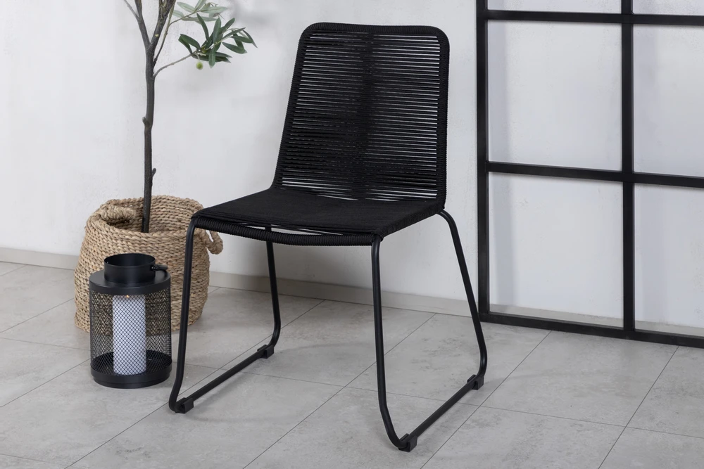 Venture Design Sulankstoma kėdė Lindos 44x40 cm Juoda Virvė Plienas