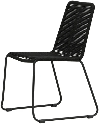 Venture Design Sulankstoma kėdė Lindos 44x40 cm Juoda Virvė Plienas