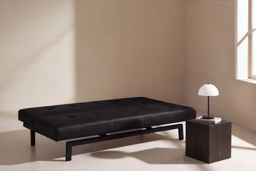 Venture Design Sulankstoma lova-sofa Bodil, juoda