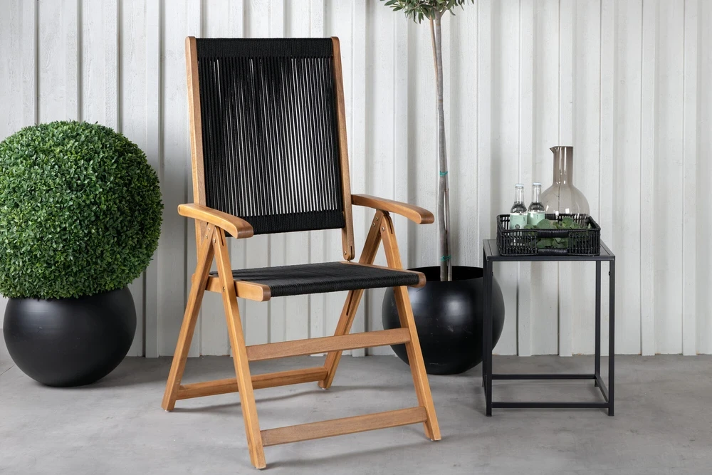 Venture Design Sulankstomas kėdė 47.5x52.5 cm Juoda virvė akacija