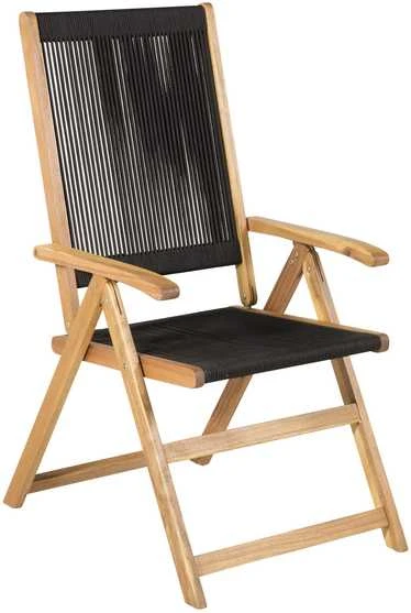 Venture Design Sulankstomas kėdė 47.5x52.5 cm Juoda virvė akacija
