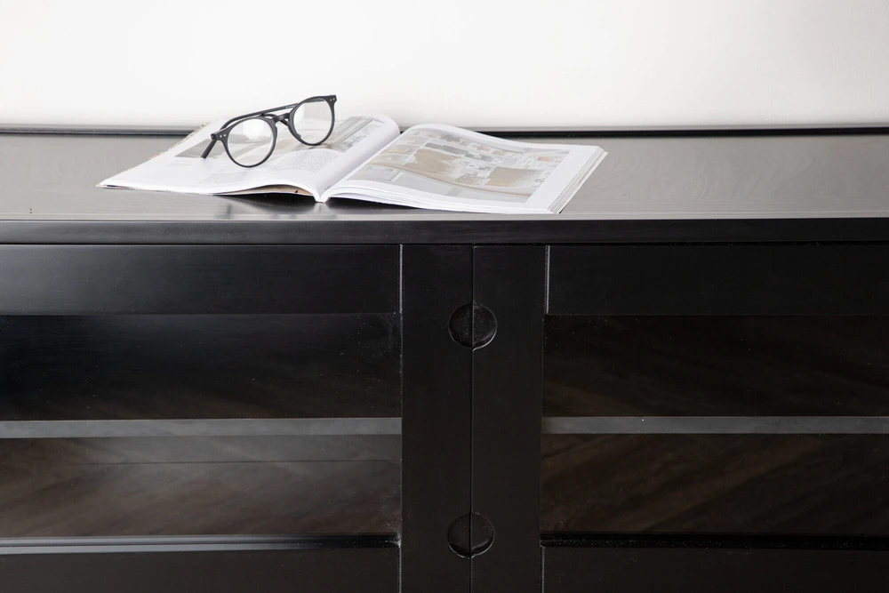 Venture Design Televizoriaus staliukas, Alcoa saugojimas, 150x56.5 cm, Juodas