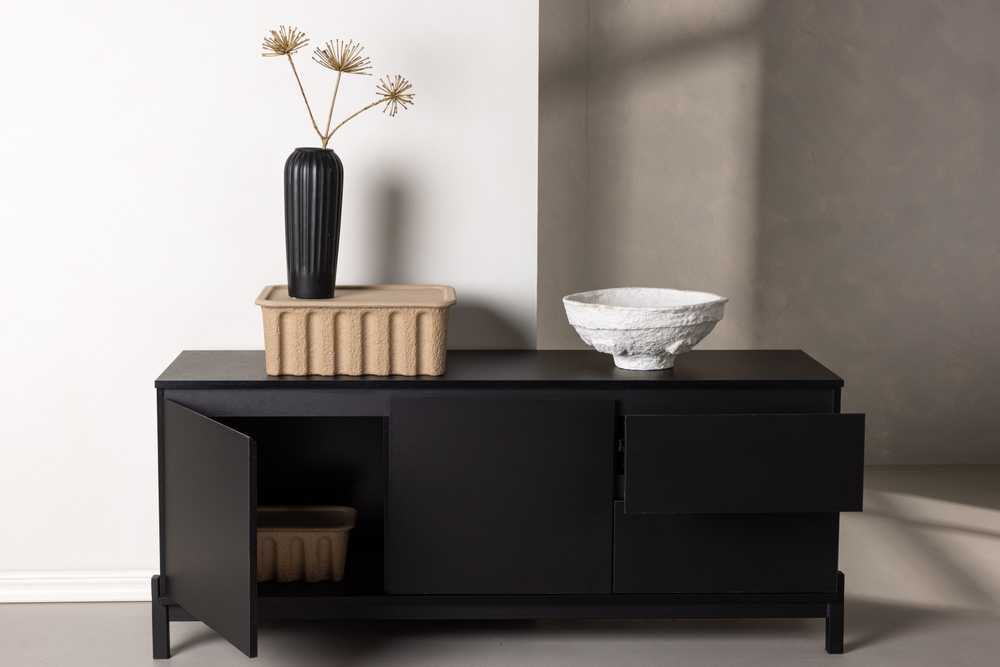 Venture Design Televizoriaus staliukas, korpuso saugojimas, 138x56 cm, juodas