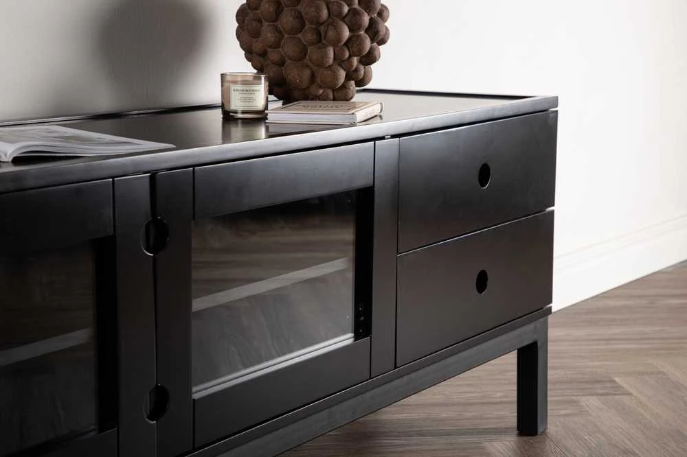 Venture Design Televizoriaus staliukas, Alcoa saugojimas, 150x56.5 cm, Juodas