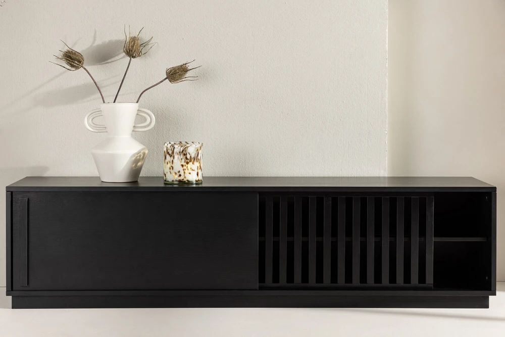 Venture Design Televizoriaus staliukas, Lugo, 180x45 cm, Juodas
