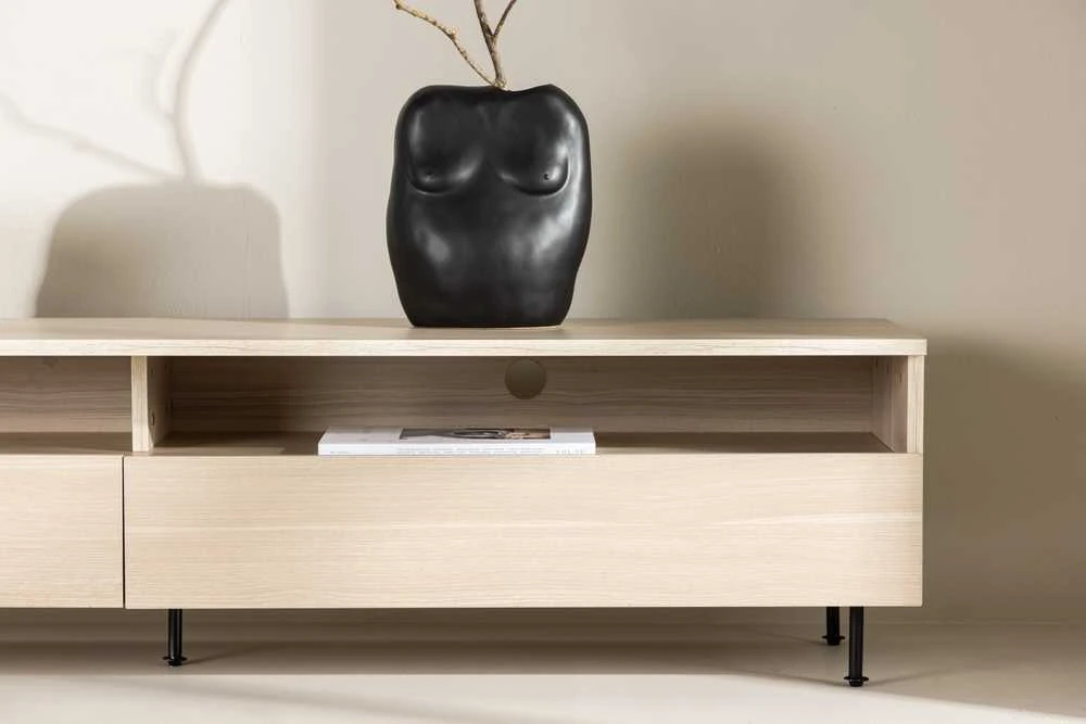 Venture Design Televizoriaus staliukas, Navarra, 180x40 cm, baltašviesa