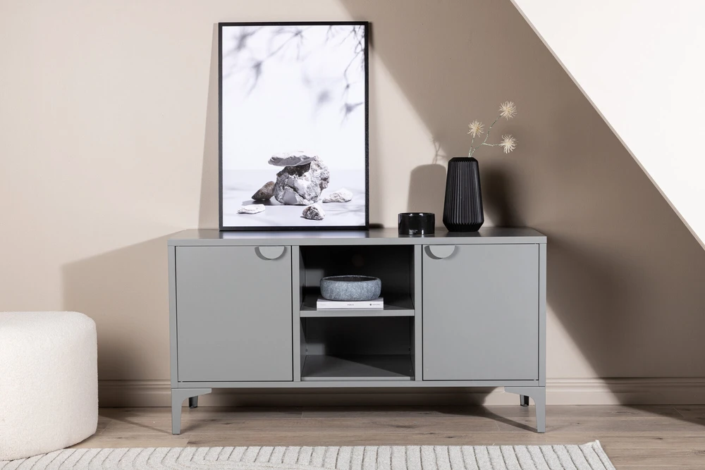 Venture Design Televizoriaus stovas, Piringas, 120x63 cm, Pilka