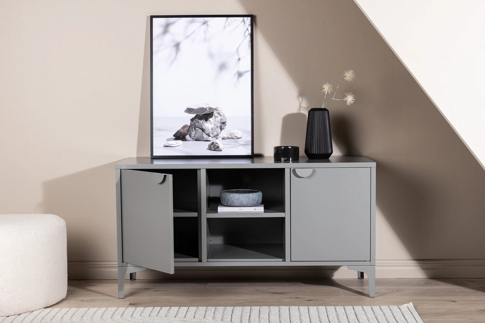 Venture Design Televizoriaus stovas, Piringas, 120x63 cm, Pilka
