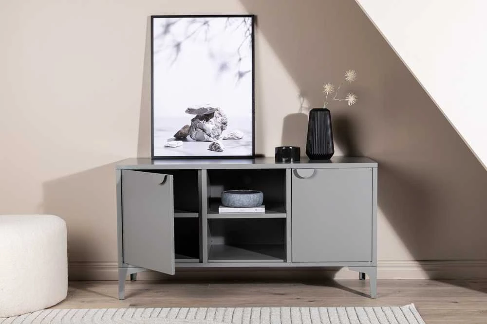 Venture Design Televizoriaus stovas, Piringas, 120x63 cm, Pilka