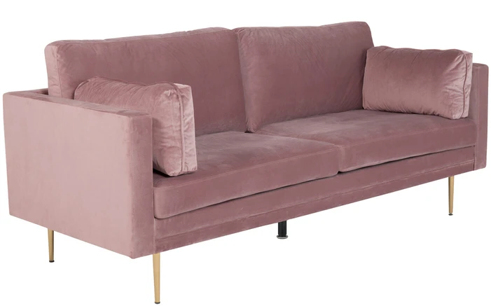 Venture Design trivietė sofa Boom, dulkėtai rožinė/auksinė, poliesterinis veliūras