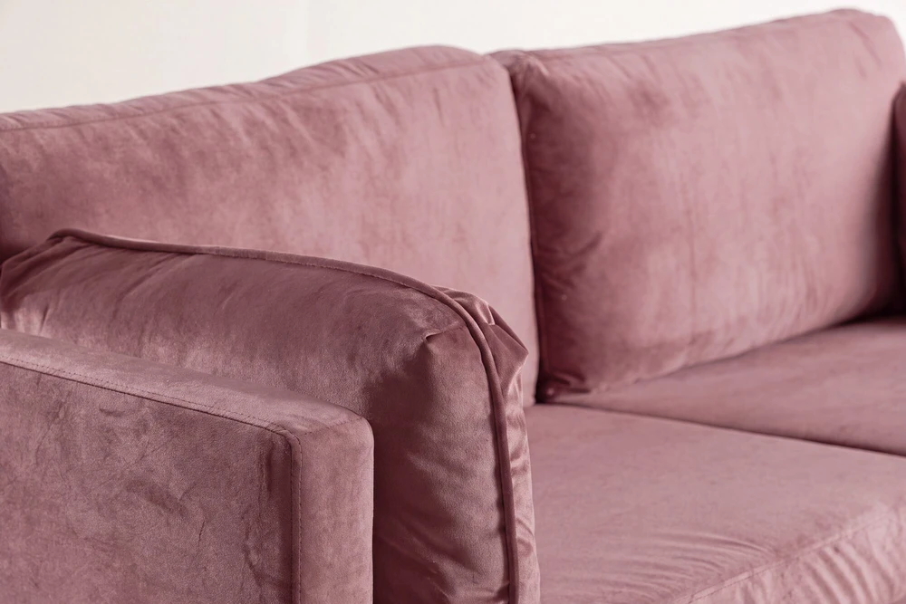 Venture Design trivietė sofa Boom, dulkėtai rožinė/auksinė, poliesterinis veliūras