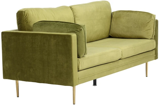 Venture Design trivietė sofa Boom, žalia/auksinė, poliesterinis veliūras
