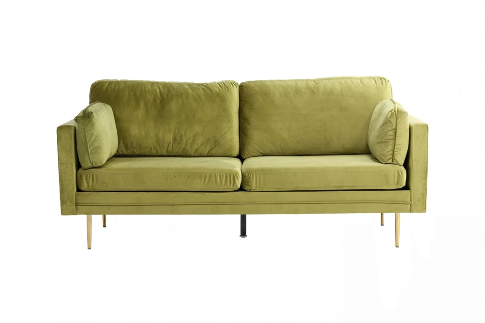 Venture Design trivietė sofa Boom, žalia/auksinė, poliesterinis veliūras