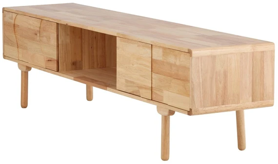 Venture Design TV spintelė Skärhamn 200x45x55 cm natūralaus kaučiuko medienos