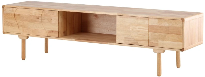 Venture Design TV spintelė Skärhamn 200x45x55 cm natūralaus kaučiuko medienos