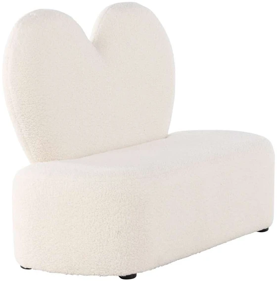 Venture Design Vaikų gėlių sofa, Teddy FSC 100%, 98,5x36 cm, Balta