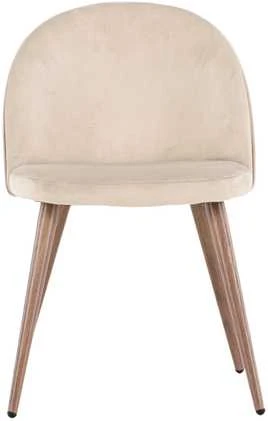 Venture Design Valgomasis kėdė, aksomas, 54x50x77 cm, kreminė spalva