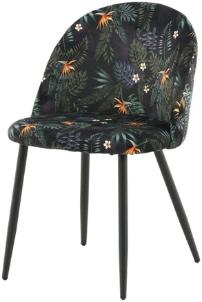 Venture Design Valgomasis kėdė, aksomas, 48x50x77 cm, juoda