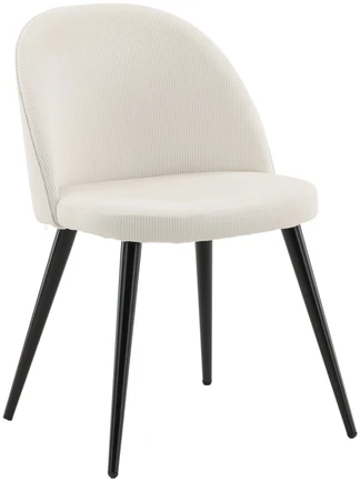 Venture Design Valgomasis kėdė, aksomas, 48x50x77 cm, grietinės spalvos
