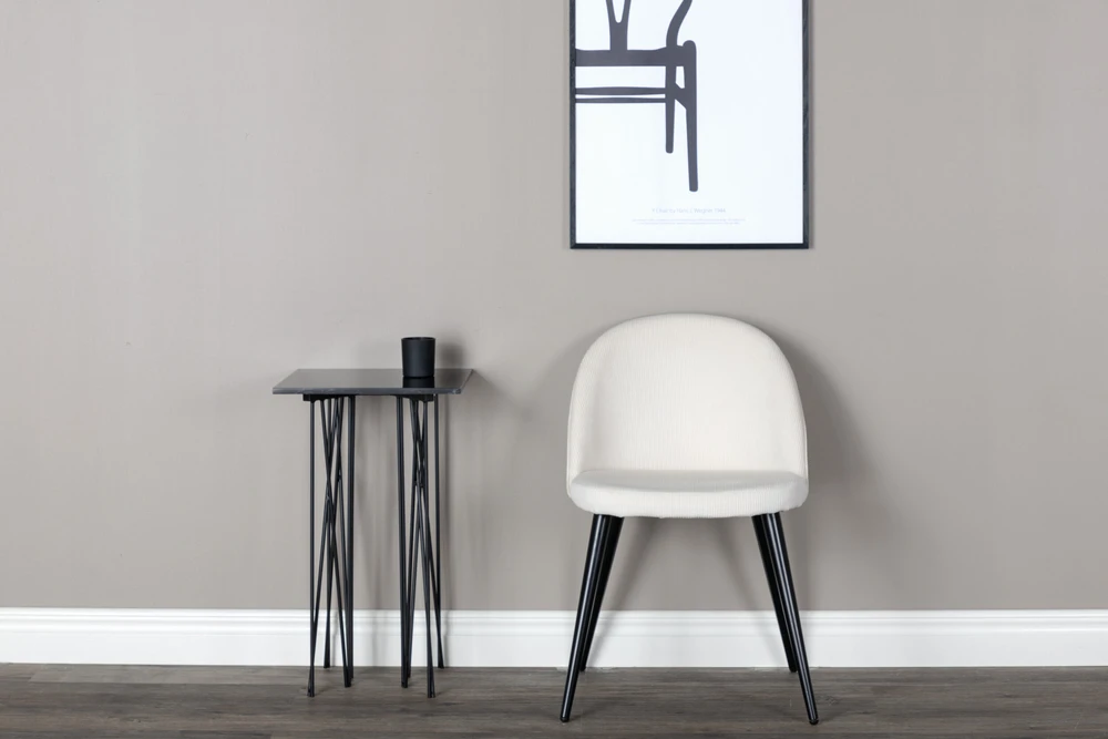 Venture Design Valgomasis kėdė, aksomas, 48x50x77 cm, grietinės spalvos