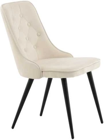 Venture Design Valgomasis kėdė, aksomas, 66x50x88.5 cm, kreminė spalva