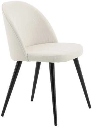 Venture Design Valgomasis kėdė, aksomas, 48x50x77 cm, grietinės spalvos