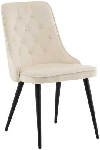 Venture Design Valgomasis kėdė, aksomas, 66x50x88.5 cm, kreminė spalva