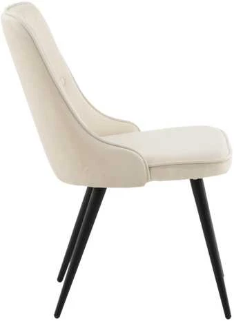 Venture Design Valgomasis kėdė, aksomas, 66x50x88.5 cm, kreminė spalva