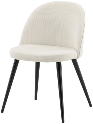 Venture Design Valgomasis kėdė, aksomas, 48x50x77 cm, grietinės spalvos