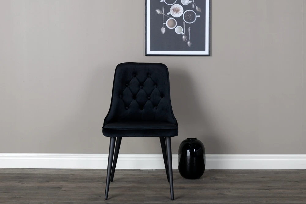 Venture Design Valgomasis kėdė, aksomas deliux, 66x50x88.5 cm, juoda
