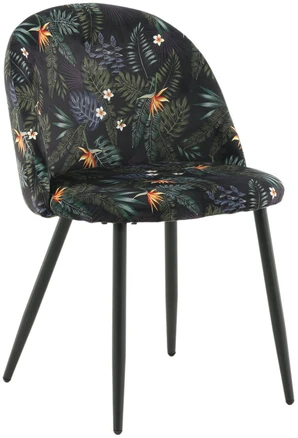 Venture Design Valgomasis kėdė, aksomas, 48x50x77 cm, juoda