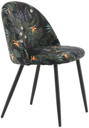 Venture Design Valgomasis kėdė, aksomas, 48x50x77 cm, juoda