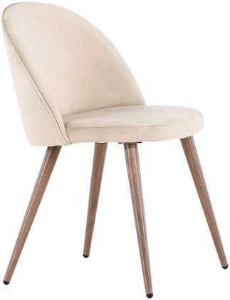 Venture Design Valgomasis kėdė, aksomas, 54x50x77 cm, kreminė spalva
