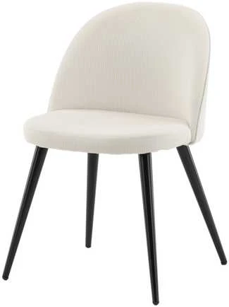 Venture Design Valgomasis kėdė, aksomas, 48x50x77 cm, grietinės spalvos