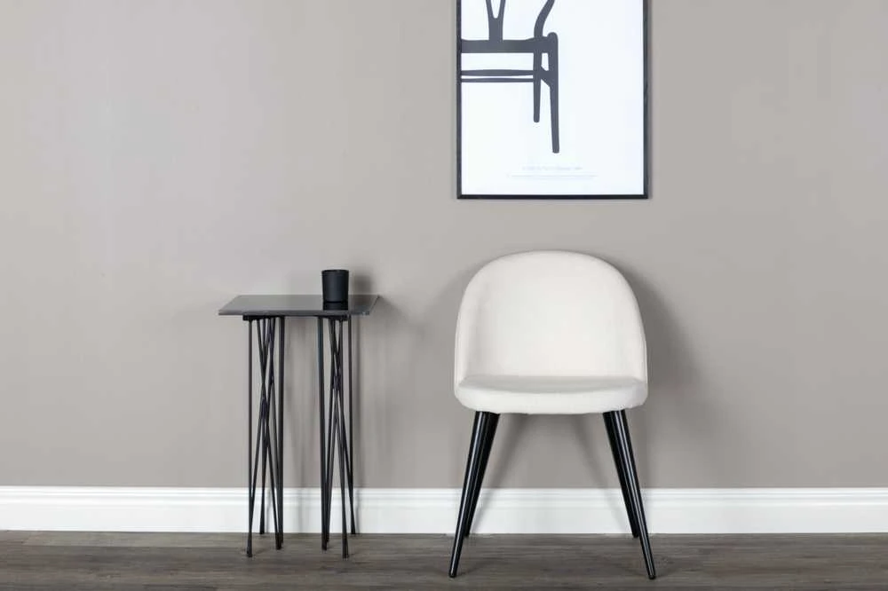 Venture Design Valgomasis kėdė, aksomas, 48x50x77 cm, grietinės spalvos