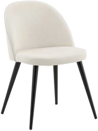 Venture Design Valgomasis kėdė, aksomas, 48x50x77 cm, grietinės spalvos
