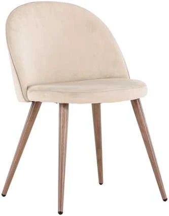 Venture Design Valgomasis kėdė, aksomas, 54x50x77 cm, kreminė spalva