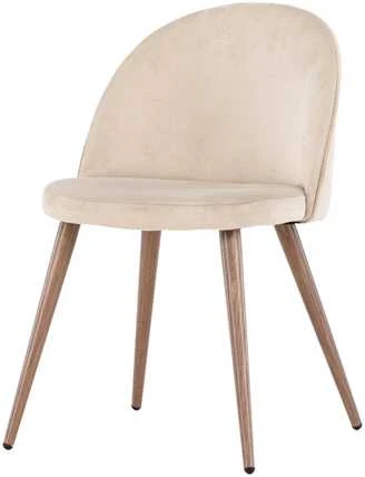 Venture Design Valgomasis kėdė, aksomas, 54x50x77 cm, kreminė spalva