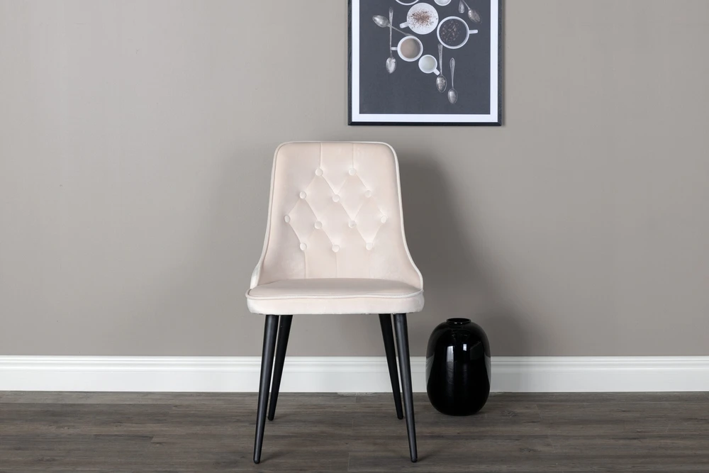 Venture Design Valgomasis kėdė, aksomas, 66x50x88.5 cm, kreminė spalva